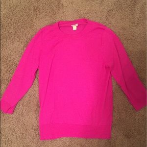 J.Crew Wool Merino Sweater in Hot Pink